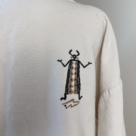 Vintage 4FUN Originals 1997 Pullover Womens Medium Tribal Drawstring Sweater - Picture 3 of 10